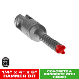 Diablo Rebar Demon 1/4 in. X 6 in. L Carbide Hammer Drill Bit SDS-Plus Shank 1 pk