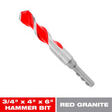 Diablo SPEEDemon 3/4 in. X 6 in. L Carbide Tipped Red Granite Hammer Drill Bit Round Shank 1 pk