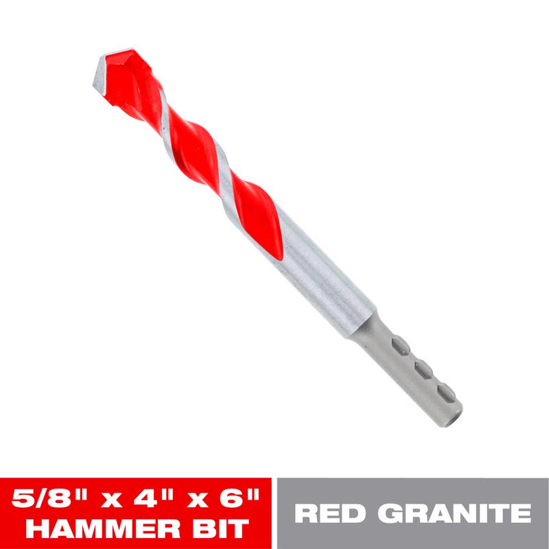 Diablo SPEEDemon 5/8 in. X 6 in. L Carbide Tipped Red Granite Hammer Drill Bit Round Shank 1 pk