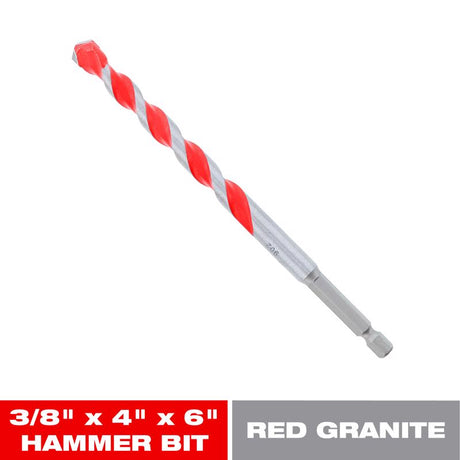 Diablo SPEEDemon 3/8 in. X 6 in. L Carbide Tipped Red Granite Hammer Drill Bit Hex Shank 1 pk