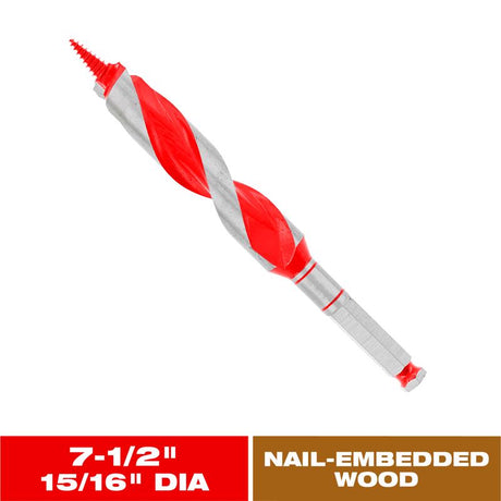 Diablo Dura-Tip 15/16 in. D X 7.5 in. L Auger Bit High Speed Steel 1 pc