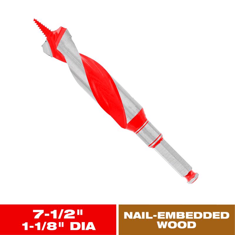 Diablo Dura-Tip 1-1/8 in. D X 7.5 in. L Auger Bit High Speed Steel 1 pc