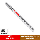 Diablo 4 in. High Carbon Steel T-Shank Reverse Cut Wood Jig Saw Blade 10 TPI 5 pk
