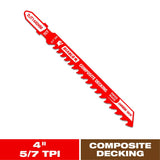 Diablo 4 in. Carbide T-Shank Composite Decking Jig Saw Blade 5/7 TPI 1 pk