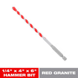 Diablo SPEEDemon 1/4 in. X 6 in. L Carbide Red Granite Hammer Drill Bit Hex Shank 1 pk