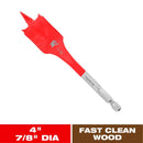 Diablo 7/8 in. X 4 in. L High Speed Steel Clean Wood Spade Bit Hex Shank 1 pk