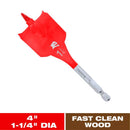 Diablo 1-1/4 in. X 4 in. L High Speed Steel Clean Wood Spade Bit Hex Shank 1 pk