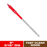 Diablo 5/16 in. X 6 in. L High Speed Steel Clean Wood Spade Bit Hex Shank 1 pk