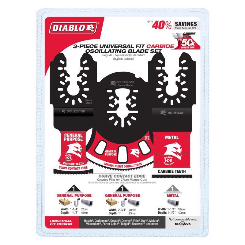 Diablo Carbide Oscillating Blade Set General Purpose Cuts 3 pc