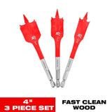 Diablo 4 in. L High Speed Steel Clean Wood Spade Bit Set Hex Shank 3 pc