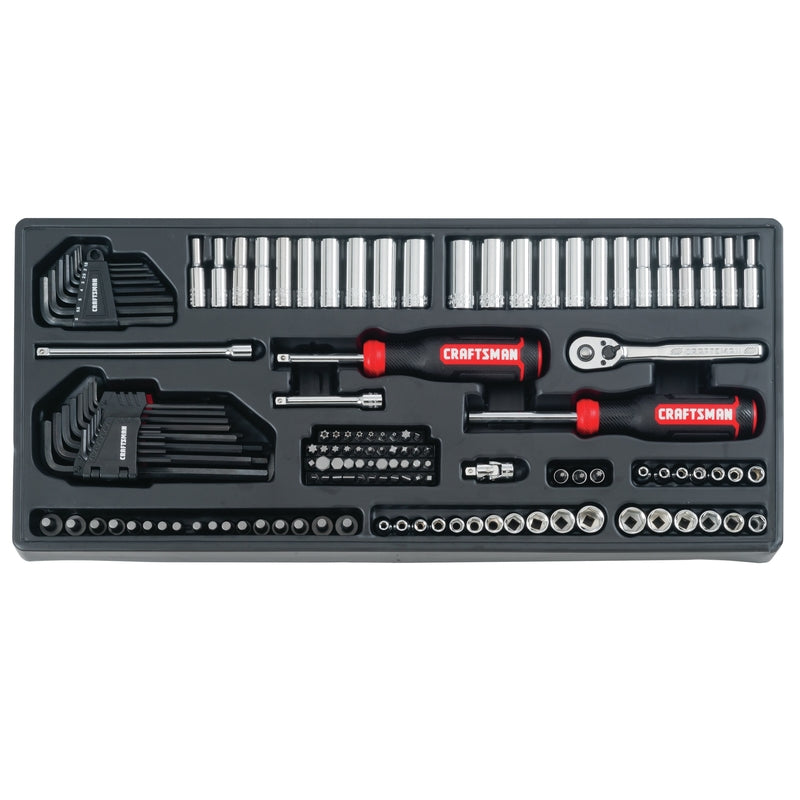 Craftsman 1/4, 3/8 and 1/2 in. drive Metric and SAE 6 and 12 Point Mechanic's Tool Set 308 pc