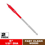 Diablo 1/2 in. X 6 in. L High Speed Steel Clean Wood Spade Bit Hex Shank 2 pk