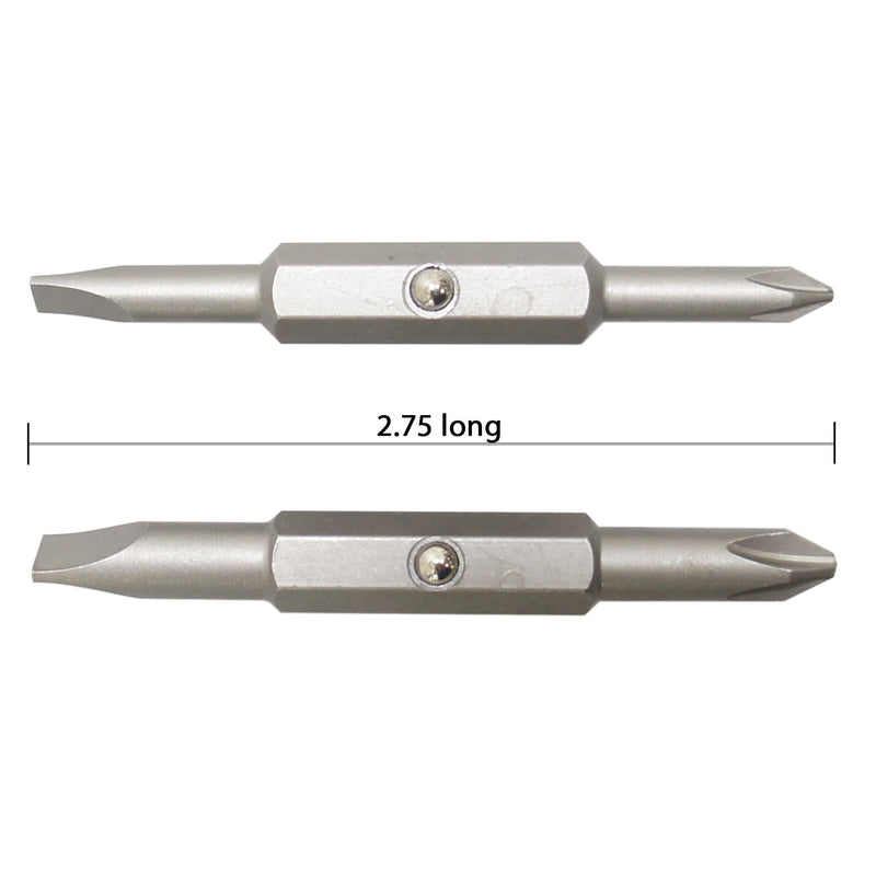 Best Way Tools Phillips/Slotted 1/4 X 2-3/4 in. L Double-Ended Screwdriver Bit Carbon Steel 2 pc