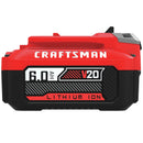 Craftsman V20 CMCB206 6 Ah Lithium-Ion High Capacity Battery 1 pc