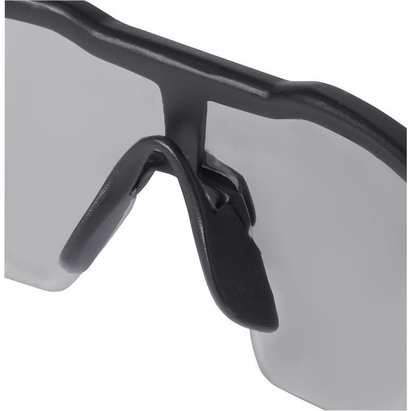 Milwaukee Anti-Scratch Safety Glasses Gray Lens Black/Red Frame