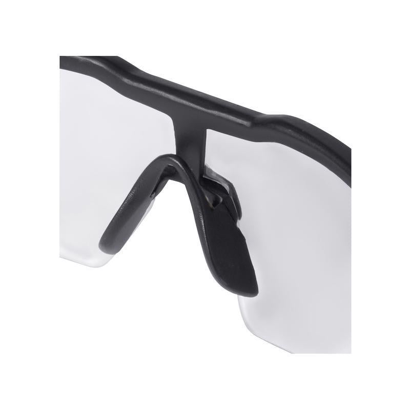 Milwaukee Anti-Scratch Safety Glasses Clear Lens Black/Red Frame