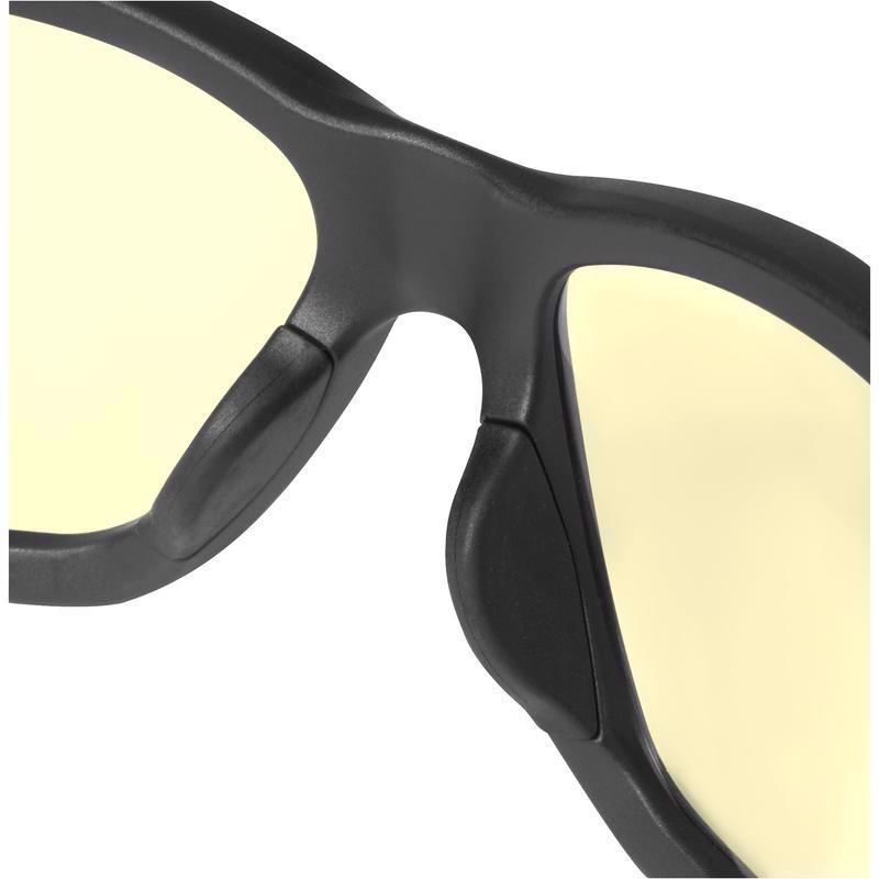 Milwaukee Performance Anti-Fog Impact-Resistant Safety Glasses Yellow Lens Black/Red Frame