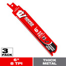 Diablo Steel Demon Amped 6 in. Carbide Tipped Thick Metal Reciprocating Saw Blade 6/9 TPI 3 pk