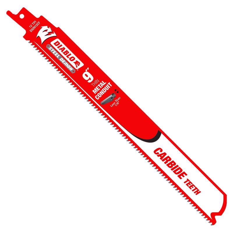 Diablo Steel Demon 9 in. Carbide Tipped Reciprocating Saw Blade 12 TPI 1 pk