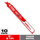 Diablo Steel Demon 9 in. Carbide Tipped Thick Metal Reciprocating Saw Blade 8 TPI 10 pk