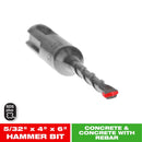 Diablo 5/32 in. X 6 in. L Carbide Tipped 2-Cutter Hammer Drill Bit SDS-Plus Shank 1 pk