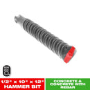 Diablo 1/2 in. X 12 in. L Carbide Tipped 2-Cutter Hammer Drill Bit SDS-Plus Shank 1 pk