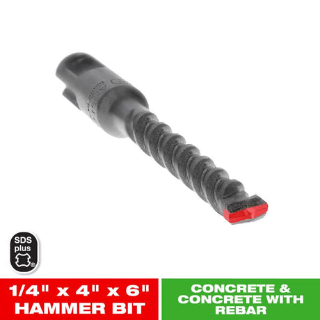 Diablo 1/4 in. X 6 in. L Carbide Tipped 2-Cutter Hammer Drill Bit SDS-Plus Shank 1 pk