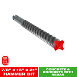 Diablo Rebar Demon 7/8 in. X 21 in. L Carbide Tipped Hammer Drill Bit SDS-Max Shank 1 pk