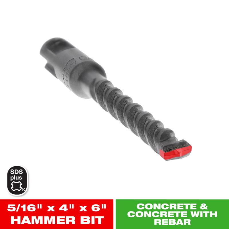 Diablo 5/16 in. X 6 in. L Carbide Tipped 2-Cutter Hammer Drill Bit SDS-Plus Shank 1 pk