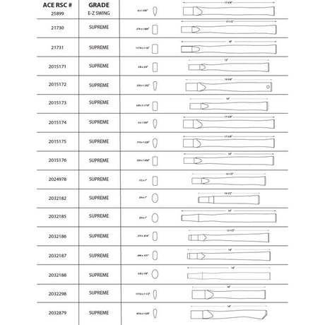 Vaughan 18 in. American Hickory Framing Hammer Replacement Handle Natural 1 pc