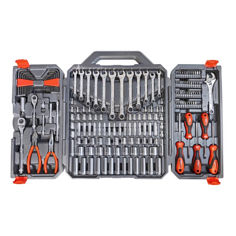 Crescent 1/4 and 3/8 in. drive Metric and SAE 6 Point Professional Mechanic's Tool Set 180 pc