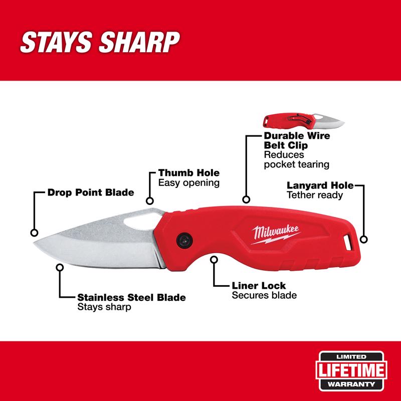 Milwaukee 6 in. Folding Compact Utility Knife Red 1 pc