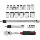 Craftsman V-Series 3/8 in. drive SAE 6 Point Socket and Tool Set 18 pc