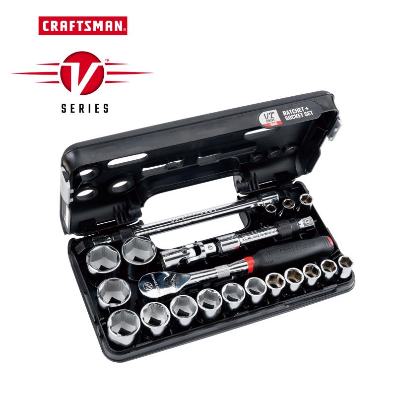 Craftsman V-Series 1/2 in. drive SAE 6 Point Socket and Tool Set 21 pc