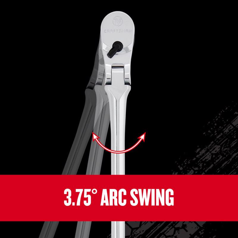 Craftsman V-Series 1/2 in. drive Comfort Grip Long Flex Head Ratchet 96 teeth