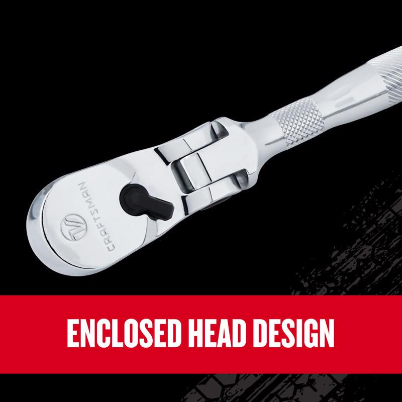 Craftsman V-Series 1/2, 1/4 and 3/8 in. drive Flex Head Ratchet Set