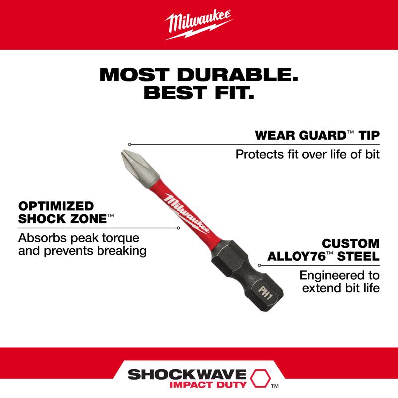 Milwaukee Shockwave Assorted Impact Driver Bit Set Alloy Steel 38 pc