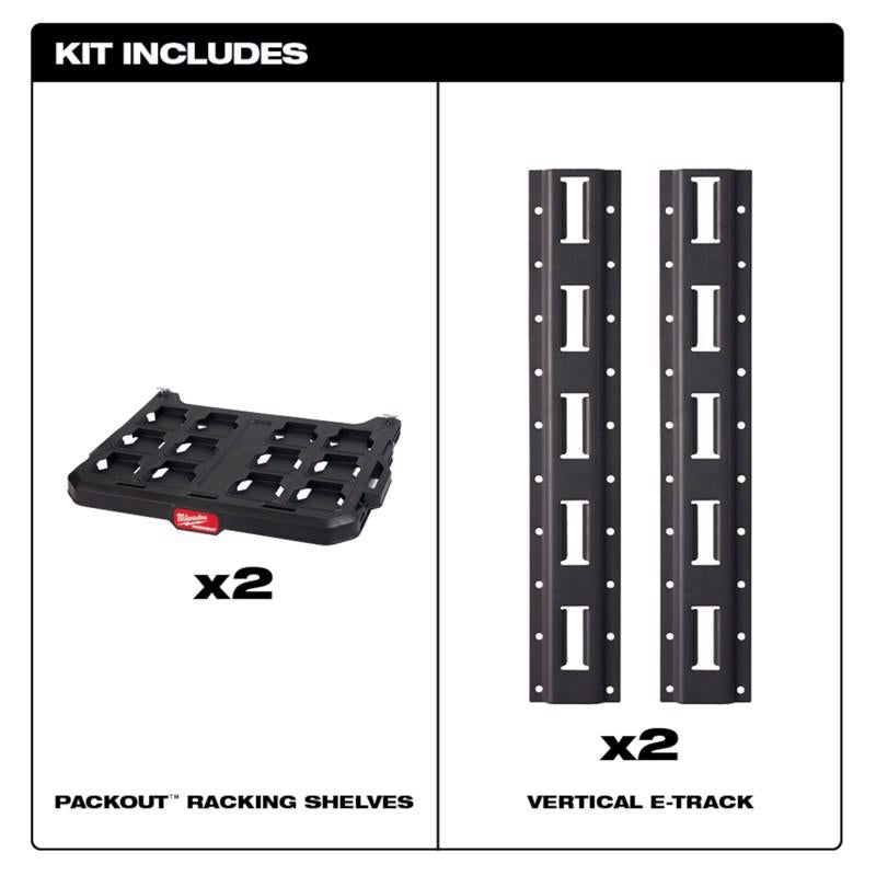 Milwaukee Packout 20 in. H X 21.5 in. W X 17.6 in. D Black Metal Shelf Kit