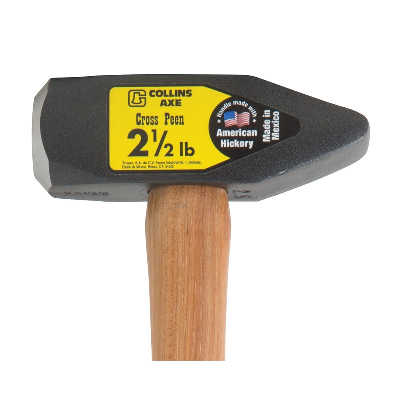 Collins 2.5 lb Steel Cross Peen Blacksmith Hammer 16 in. Hickory Handle