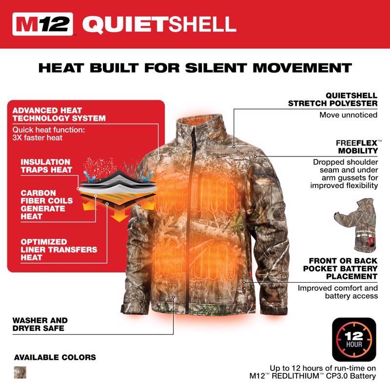 Milwaukee M12 XL Long Sleeve Unisex Heated Jacket Kit Camouflage