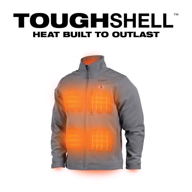 Milwaukee M12 Toughshell XXL Long Sleeve Unisex Full-Zip Heated Jacket Kit Gray
