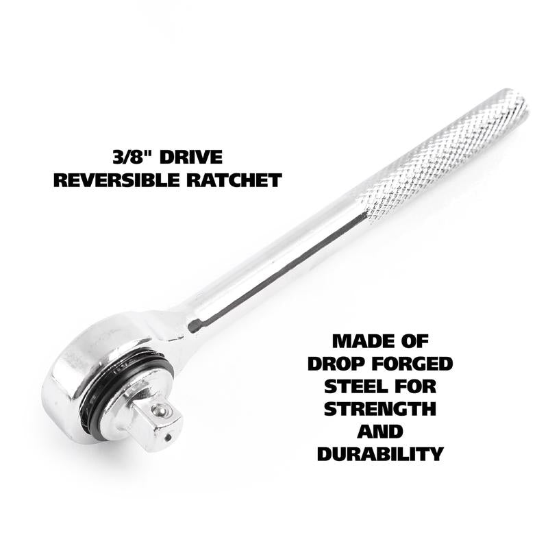 Great Neck 1/4 and 3/8 in. drive Metric and SAE Ratchet and Socket Set