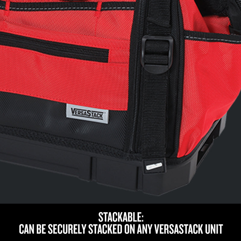 Craftsman VERSASTACK 8.5 in. W X 13.5 in. H Polyester Tool Bag 31 pocket Black/Red 1 pc
