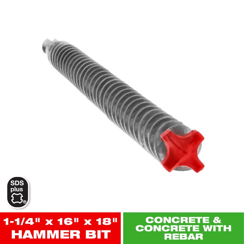Diablo Rebard Demon 1-1/4 in. X 21 in. L Carbide Hammer Drill Bit SDS-Plus Shank 1 pc