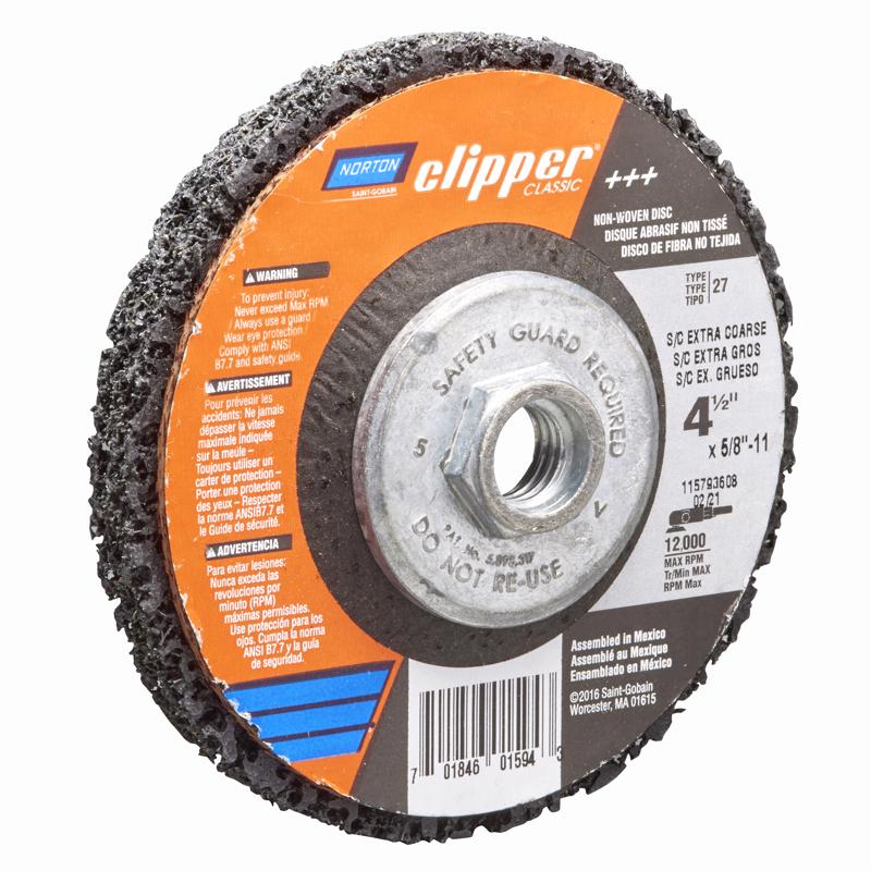 Norton Rapid Strip 4-1/2 in. D X 5/8-11 in. Silicon Carbide Clipper Classic Disc 1 each