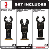 Milwaukee Universal Fit Open-Lok Carbide Multi-Tool Oscillating Blade 3 pk