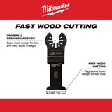 Milwaukee Universal Fit Open-Lok 1-3/8 in. W High Carbon Steel Multi-Tool Oscillating Blade Wood 1 p