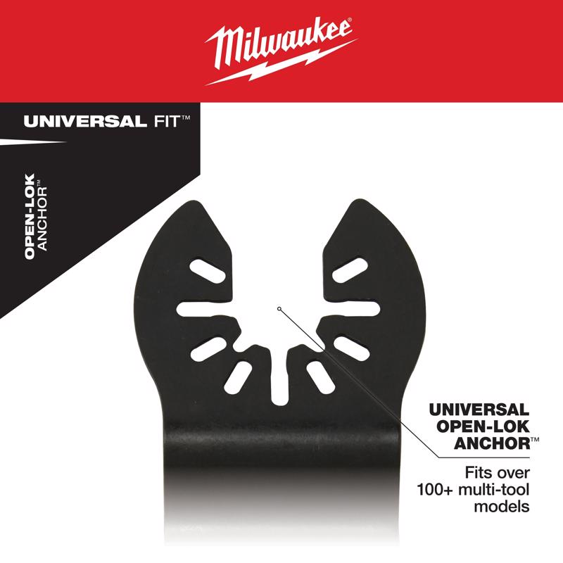 Milwaukee Universal Fit Open-Lok 1-3/8 in. L X 1-3/8 in. W High Carbon Steel Multi-Tool Oscillating