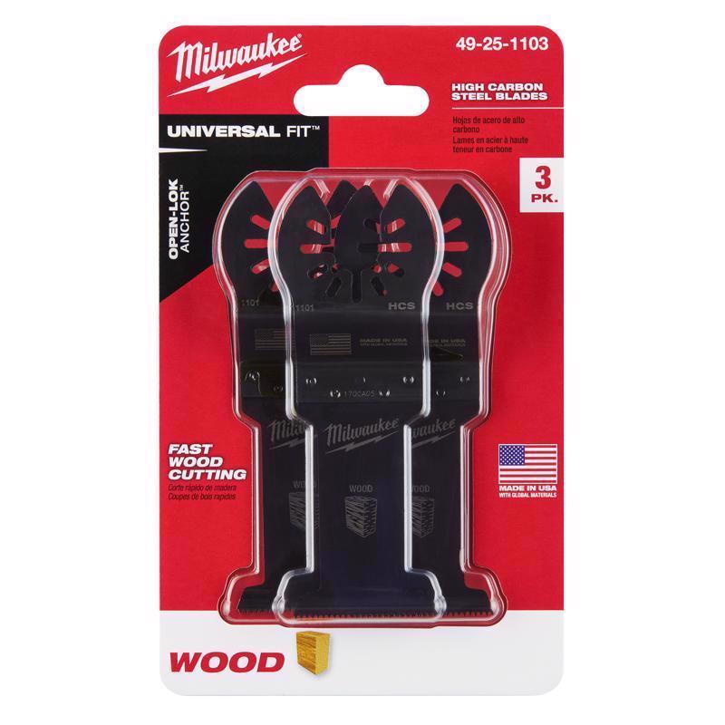 Milwaukee Universal Fit Open-Lok 1-3/8 in. L X 1-3/8 in. W High Carbon Steel Multi-Tool Oscillating