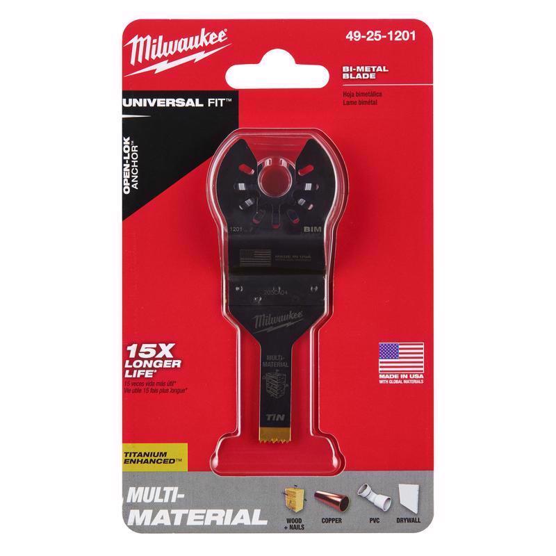 Milwaukee Universal Fit Open-Lok 3/8 in. W Bi-Metal Multi-Tool Oscillating Blade Multi-Material 1 pk